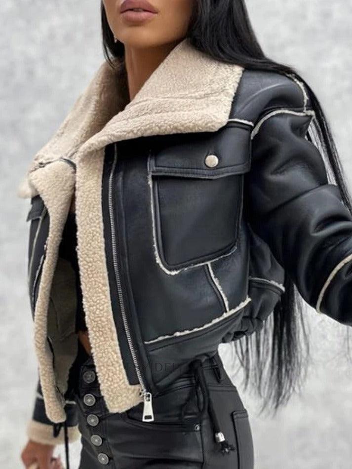 Style Core Aesthetics, New Style Trends - Lambswool Short Zip Up Jacket Style Core Aesthetics, New Style Trends - Lambswool Short Zip Up Jacket