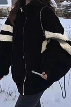 Style Core Aesthetics, New Style Trends - Lambswool Stripe Splice Jacket