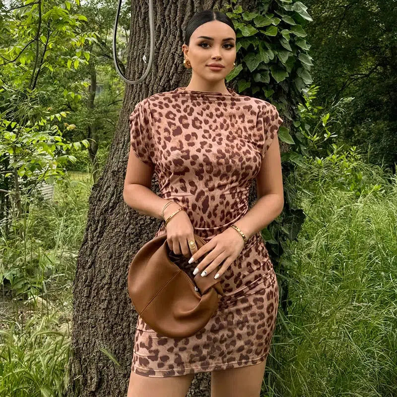 Style Core Aesthetics, New Style Trends - Leopard Bodycon Mini Dress Style Core Aesthetics, New Style Trends - Leopard Bodycon Mini Dress