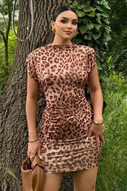 Style Core Aesthetics, New Style Trends - Leopard Bodycon Mini Dress