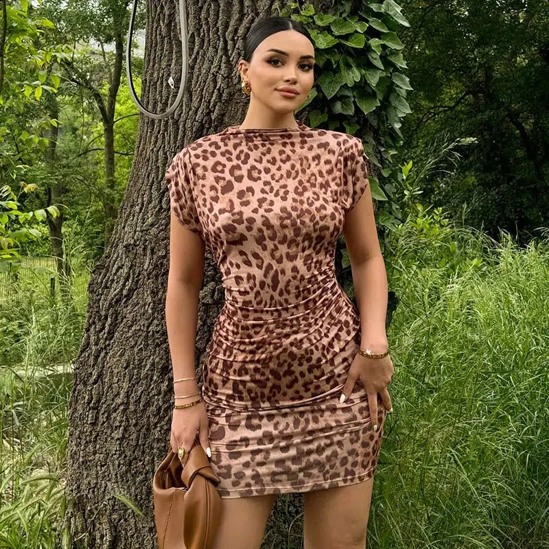 Style Core Aesthetics, New Style Trends - Leopard Bodycon Mini Dress Style Core Aesthetics, New Style Trends - Leopard Bodycon Mini Dress