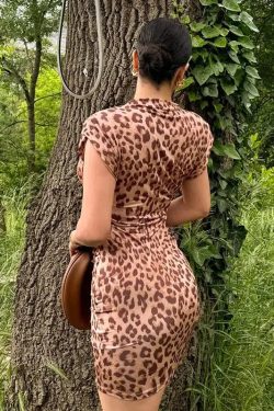 Style Core Aesthetics, New Style Trends - Leopard Bodycon Mini Dress
