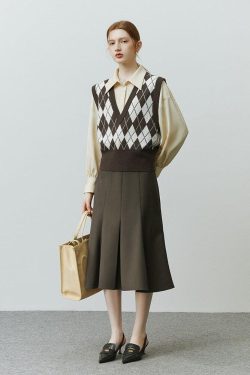 Style Core Aesthetics, New Style Trends - Light Academia Argyle Sweater Vest