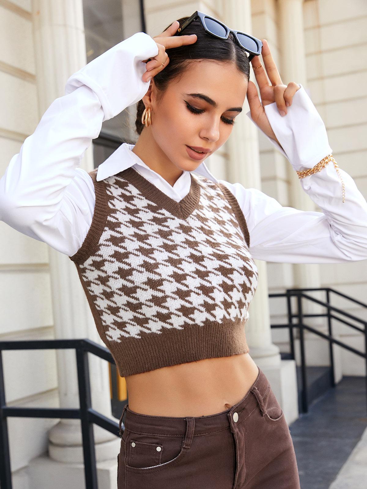 Style Core Aesthetics, New Style Trends - Light Academia Crop Sweater Vest Style Core Aesthetics, New Style Trends - Light Academia Crop Sweater Vest