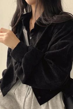 Style Core Aesthetics, New Style Trends - Light Academia Cropped Corduroy Jacket