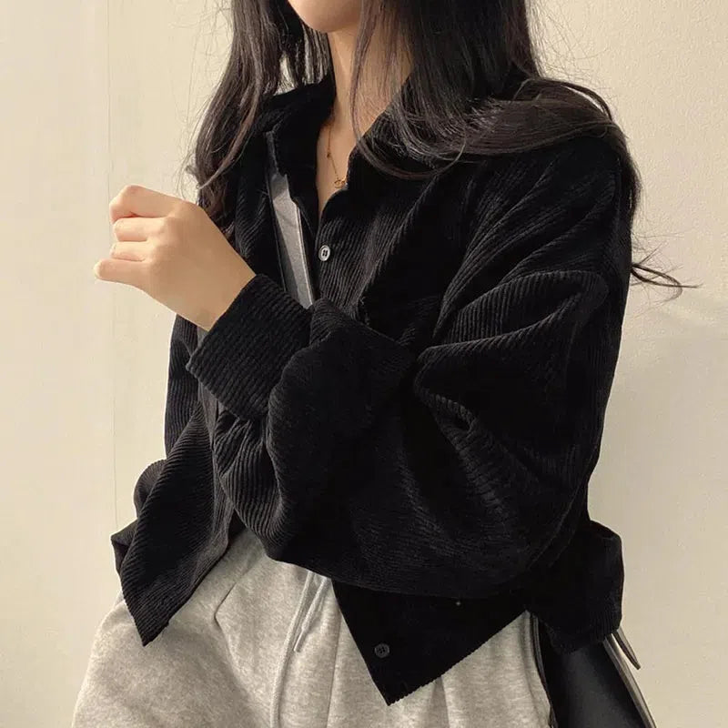 Style Core Aesthetics, New Style Trends - Light Academia Cropped Corduroy Jacket Style Core Aesthetics, New Style Trends - Light Academia Cropped Corduroy Jacket