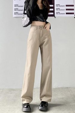 Style Core Aesthetics, New Style Trends - Light Academia High Waist Denim Pants