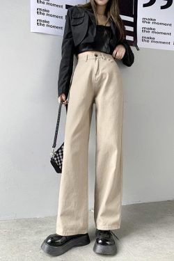 Style Core Aesthetics, New Style Trends - Light Academia High Waist Denim Pants