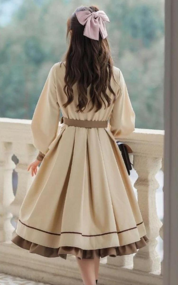 Style Core Aesthetics, New Style Trends - Light Academia Uniform Midi Dress Style Core Aesthetics, New Style Trends - Light Academia Uniform Midi Dress