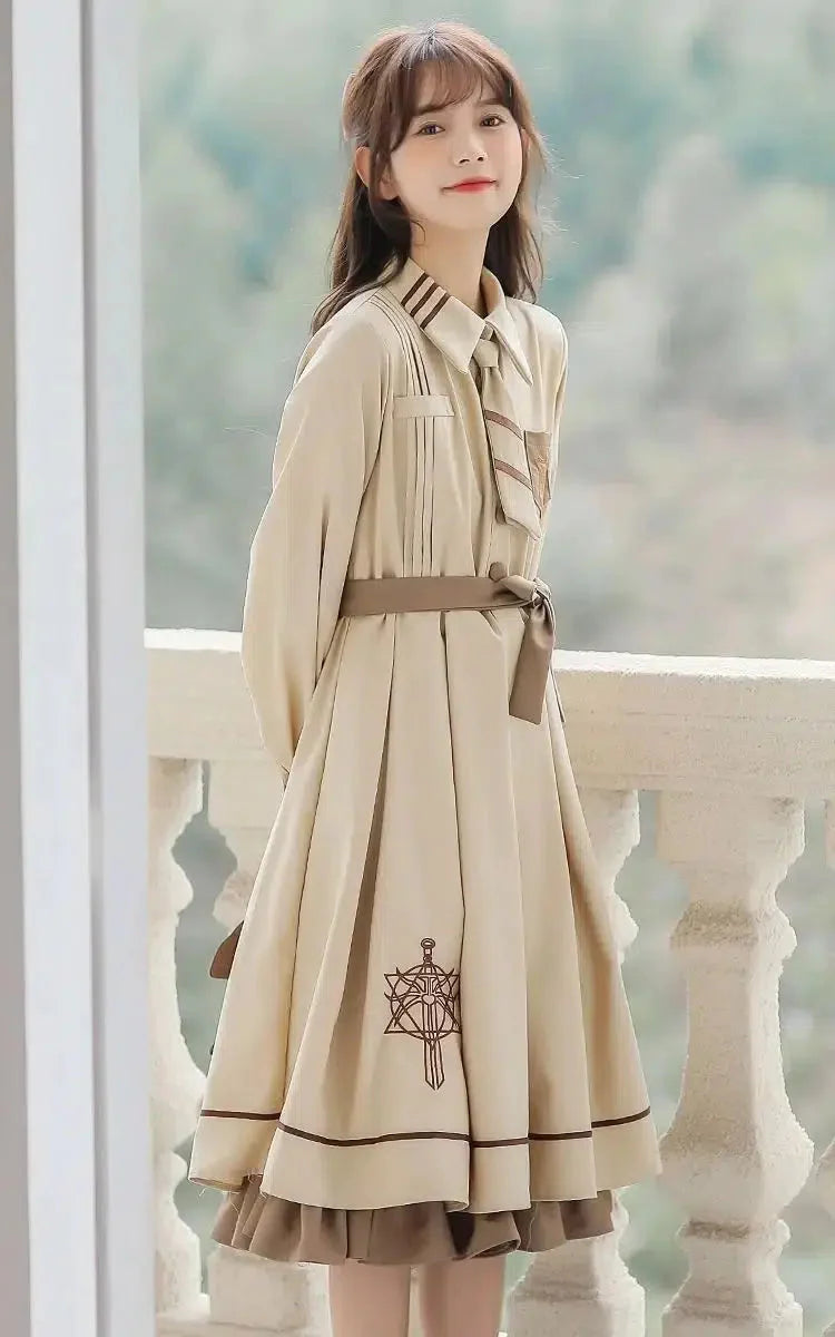 Style Core Aesthetics, New Style Trends - Light Academia Uniform Midi Dress Style Core Aesthetics, New Style Trends - Light Academia Uniform Midi Dress