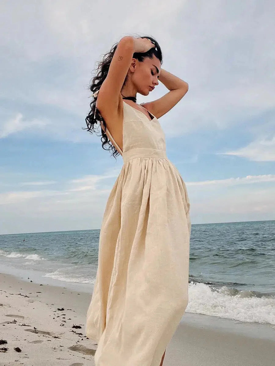 Style Core Aesthetics, New Style Trends - Linen Midi Dress Style Core Aesthetics, New Style Trends - Linen Midi Dress