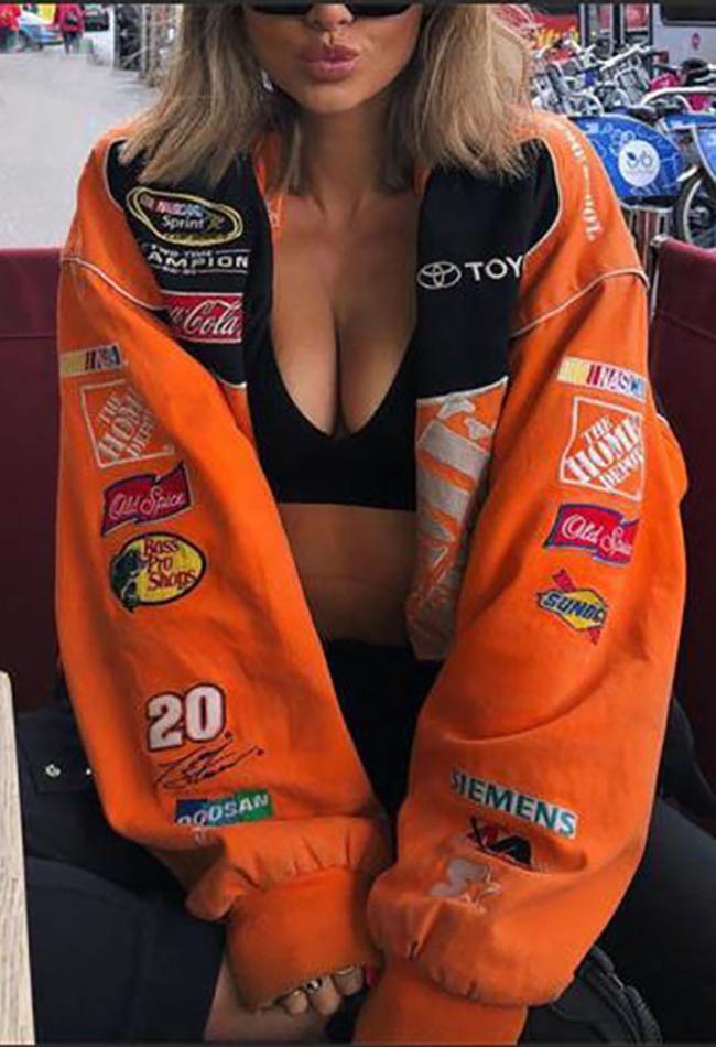 Style Core Aesthetics, New Style Trends - Logo Graphic Varsity Jacket Style Core Aesthetics, New Style Trends - Logo Graphic Varsity Jacket