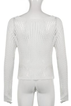 Style Core Aesthetics, New Style Trends - Long Sleeve Fishnet Top
