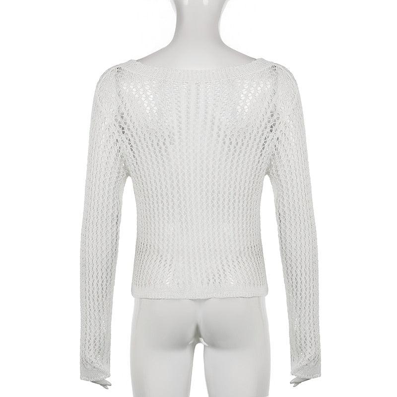 Style Core Aesthetics, New Style Trends - Long Sleeve Fishnet Top Style Core Aesthetics, New Style Trends - Long Sleeve Fishnet Top