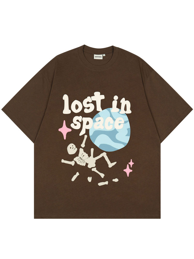 Style Core Aesthetics, New Style Trends - 'Lost in Space' Graphic Print Cotton T-Shirt Style Core Aesthetics, New Style Trends - 'Lost in Space' Graphic Print Cotton T-Shirt