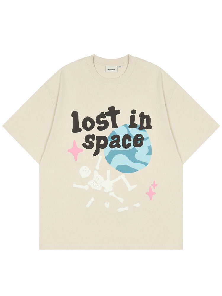 Style Core Aesthetics, New Style Trends - 'Lost in Space' Graphic Print Cotton T-Shirt Style Core Aesthetics, New Style Trends - 'Lost in Space' Graphic Print Cotton T-Shirt