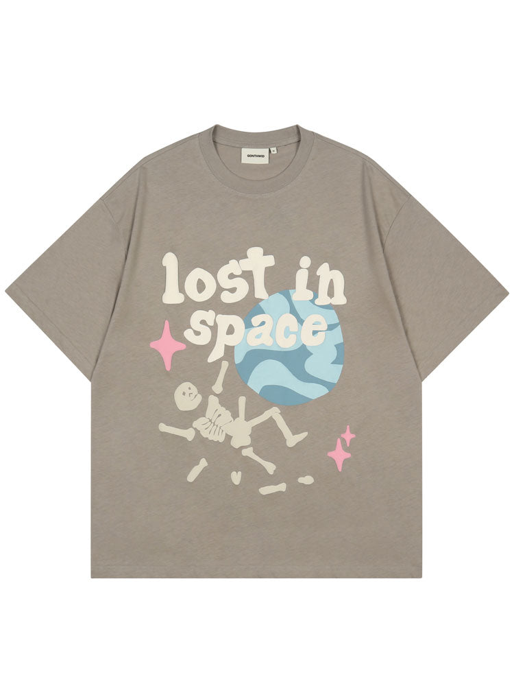 Style Core Aesthetics, New Style Trends - 'Lost in Space' Graphic Print Cotton T-Shirt Style Core Aesthetics, New Style Trends - 'Lost in Space' Graphic Print Cotton T-Shirt