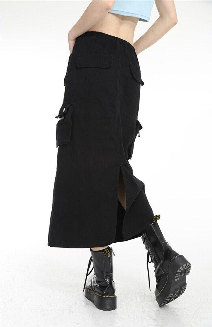 Style Core Aesthetics, New Style Trends - Low Rise Parachute Maxi Skirt Style Core Aesthetics, New Style Trends - Low Rise Parachute Maxi Skirt