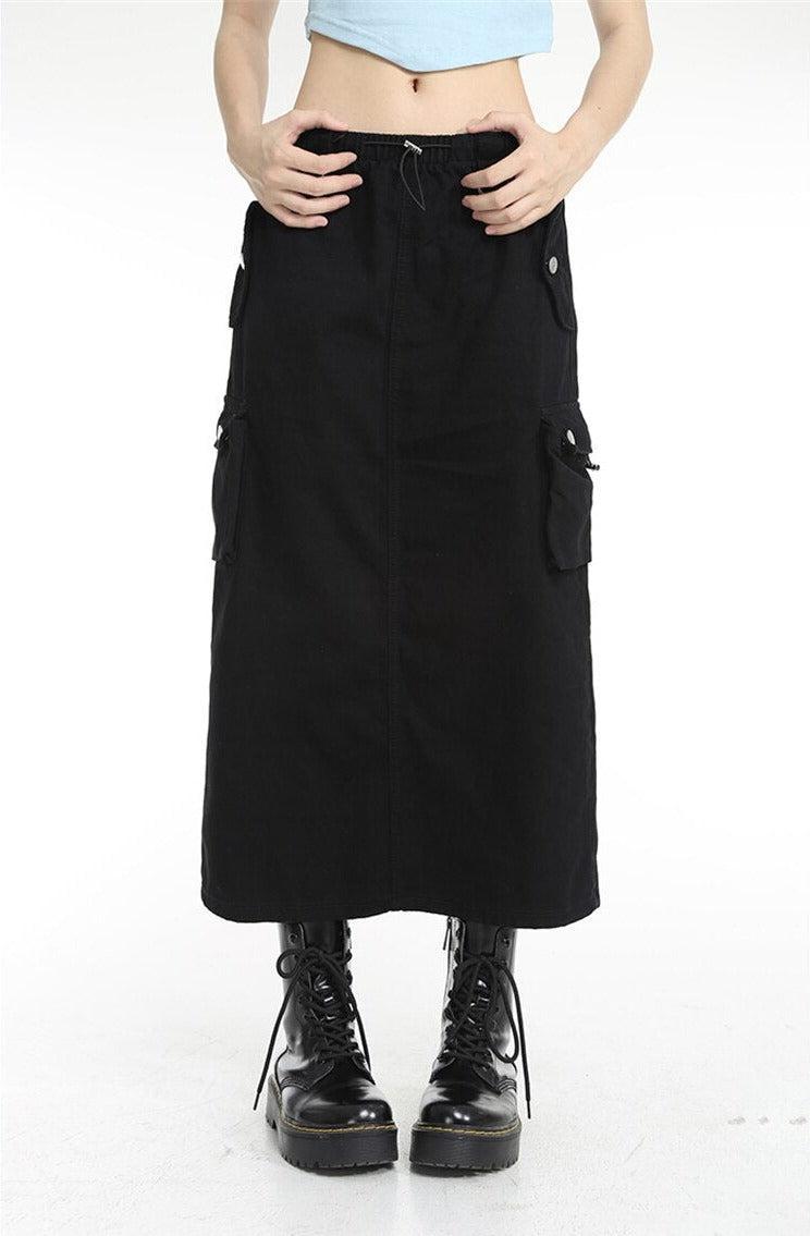 Style Core Aesthetics, New Style Trends - Low Rise Parachute Maxi Skirt Style Core Aesthetics, New Style Trends - Low Rise Parachute Maxi Skirt