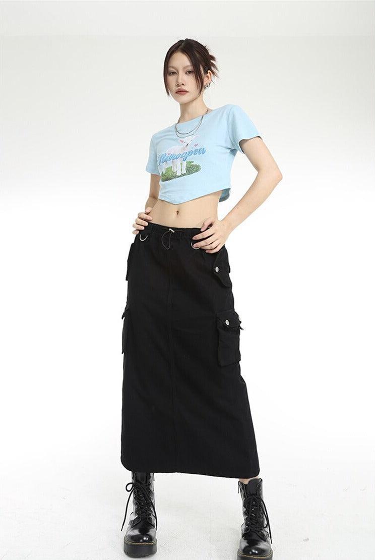Style Core Aesthetics, New Style Trends - Low Rise Parachute Maxi Skirt Style Core Aesthetics, New Style Trends - Low Rise Parachute Maxi Skirt
