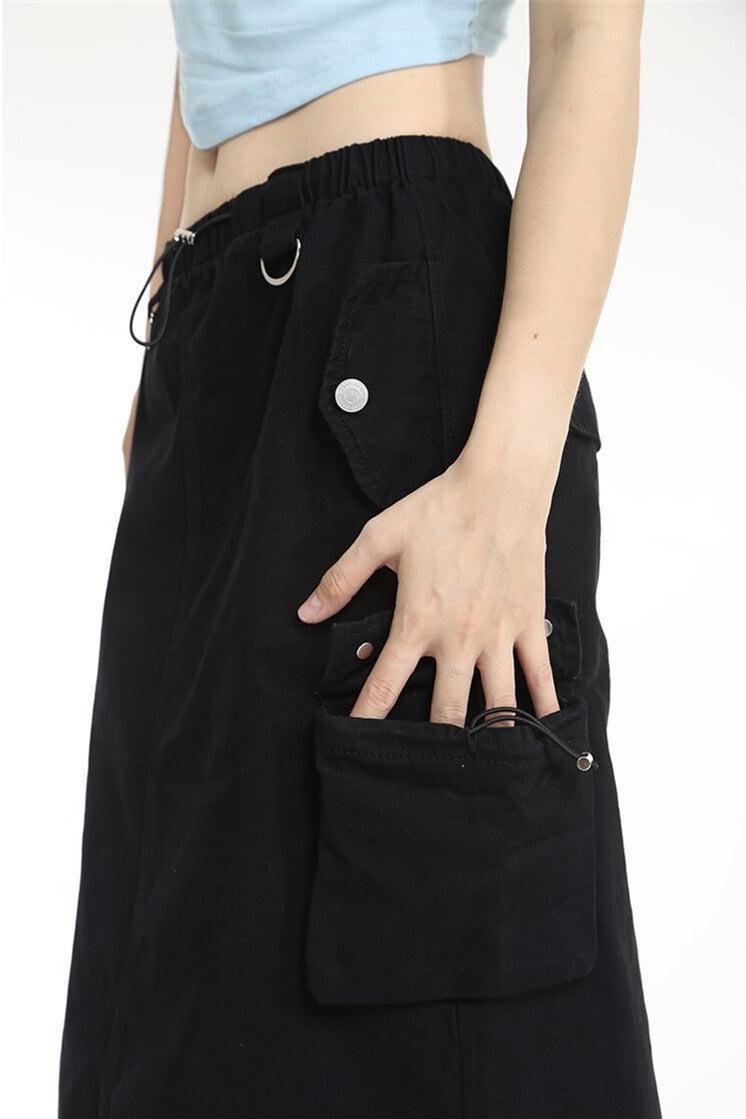 Style Core Aesthetics, New Style Trends - Low Rise Parachute Maxi Skirt Style Core Aesthetics, New Style Trends - Low Rise Parachute Maxi Skirt