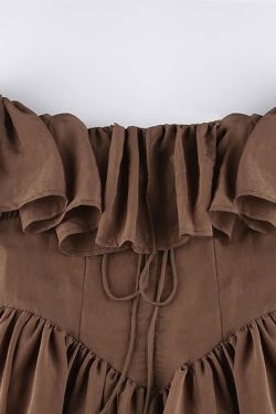 Style Core Aesthetics, New Style Trends - Mocha Brown Mini Dress