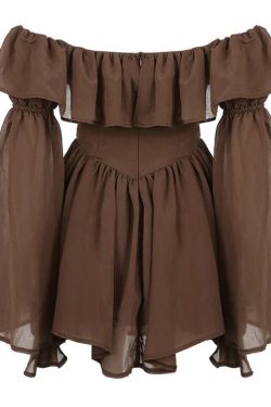 Style Core Aesthetics, New Style Trends - Mocha Brown Mini Dress