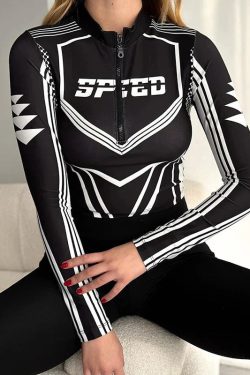 Style Core Aesthetics, New Style Trends - Motorcycle Speed Crop Top