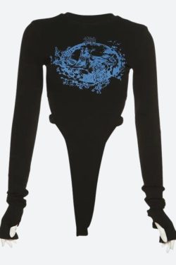 Style Core Aesthetics, New Style Trends - Mythology Figure Printed Bodysuit