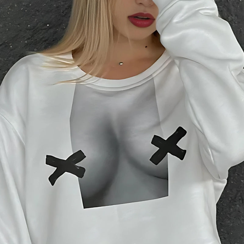 Style Core Aesthetics, New Style Trends - No Nipples Crop Sweatshirt Style Core Aesthetics, New Style Trends - No Nipples Crop Sweatshirt