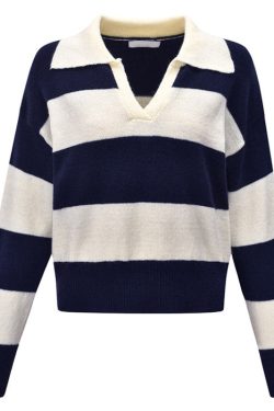 Style Core Aesthetics, New Style Trends - Old Money Striped Pullover