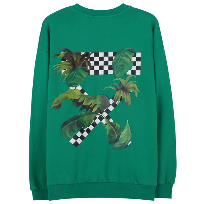 Style Core Aesthetics, New Style Trends - Palm Leaf Checker Sweatshirt Style Core Aesthetics, New Style Trends - Palm Leaf Checker Sweatshirt