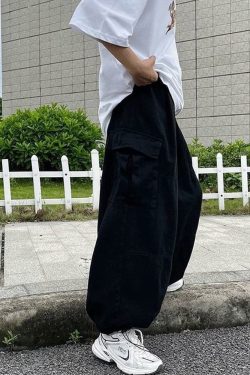 Style Core Aesthetics, New Style Trends - Pantalon cargo baggy vintage à poches plissées