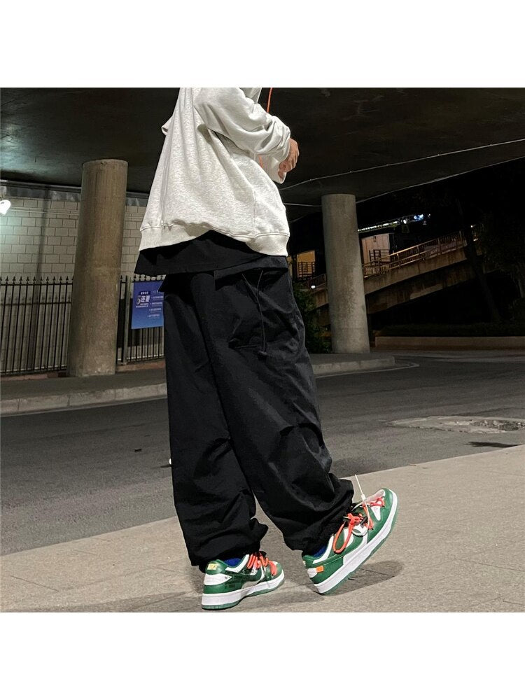 Style Core Aesthetics, New Style Trends - Pantalon Cargo Parachute Baggy Vintage Y2K Style Core Aesthetics, New Style Trends - Pantalon Cargo Parachute Baggy Vintage Y2K