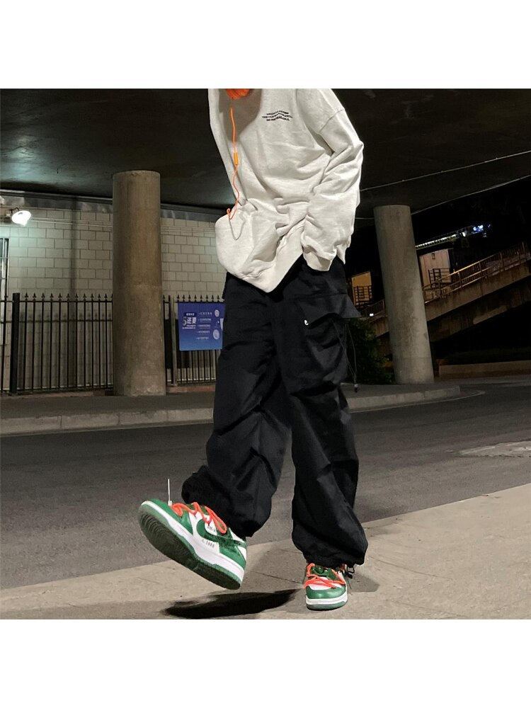 Style Core Aesthetics, New Style Trends - Pantalon Cargo Parachute Baggy Vintage Y2K Style Core Aesthetics, New Style Trends - Pantalon Cargo Parachute Baggy Vintage Y2K
