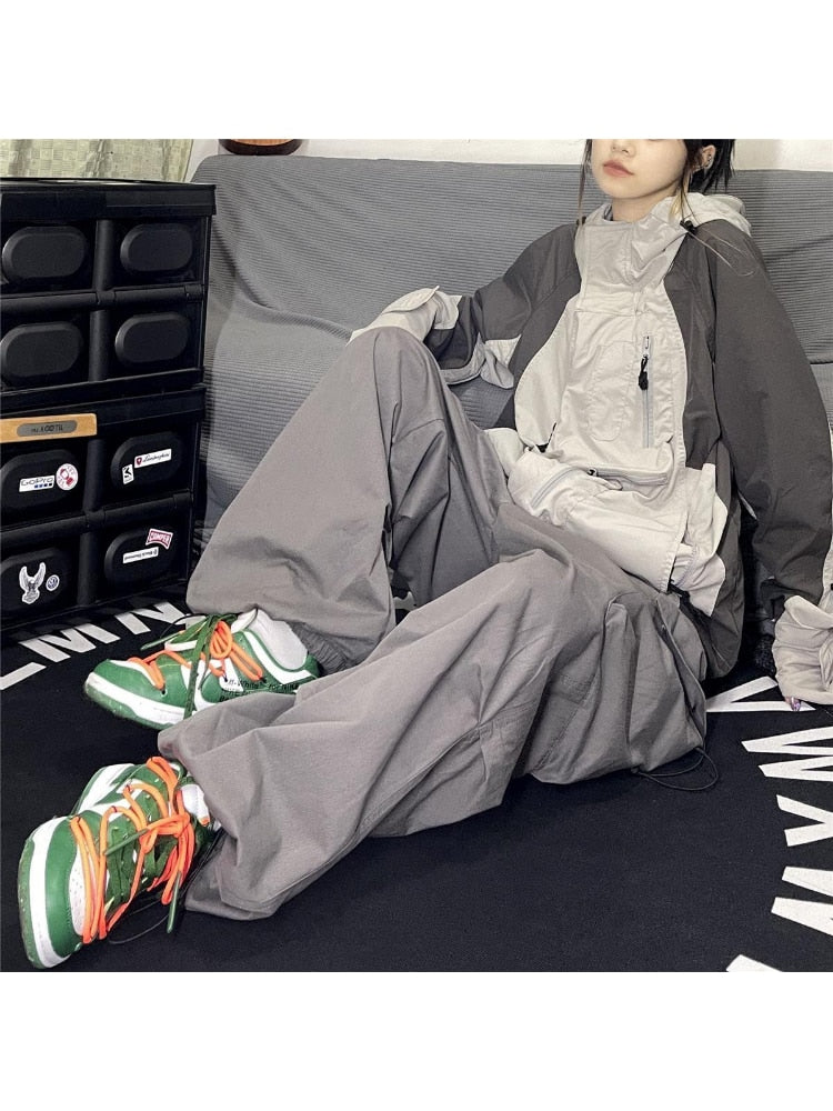 Style Core Aesthetics, New Style Trends - Pantalon Cargo Parachute Baggy Vintage Y2K Style Core Aesthetics, New Style Trends - Pantalon Cargo Parachute Baggy Vintage Y2K