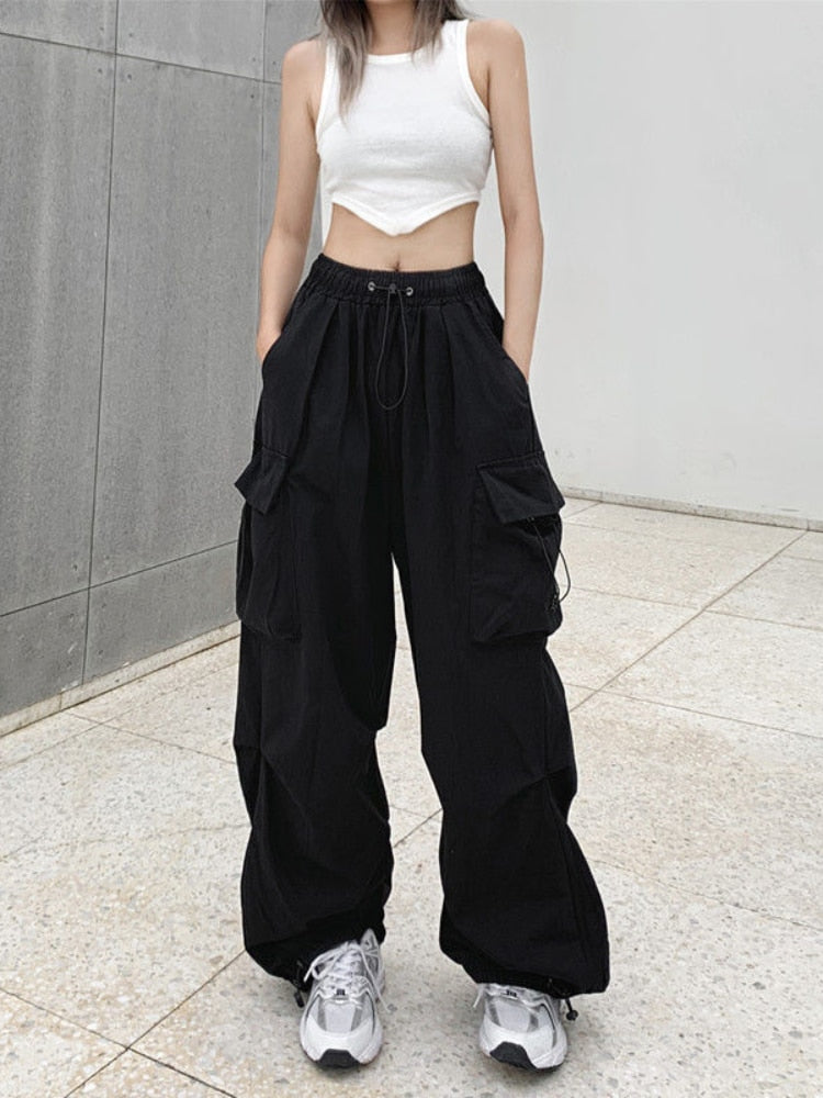 Style Core Aesthetics, New Style Trends - Pantalon Cargo Parachute Y2K Style Core Aesthetics, New Style Trends - Pantalon Cargo Parachute Y2K