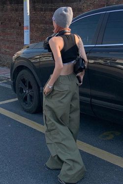 Style Core Aesthetics, New Style Trends - Pantalon Parachute Baggy à cordon de serrage Y2K