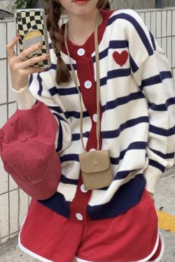 Style Core Aesthetics, New Style Trends - Paris Striped Cardigan