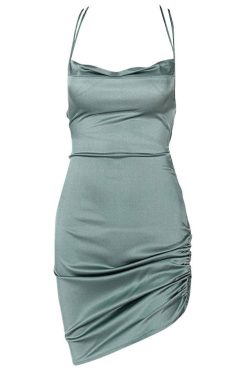 Style Core Aesthetics, New Style Trends - Parisian Lace Up Satin Dress