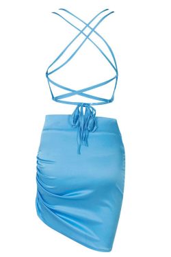 Style Core Aesthetics, New Style Trends - Parisian Lace Up Satin Dress