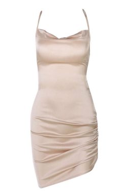 Style Core Aesthetics, New Style Trends - Parisian Lace Up Satin Dress