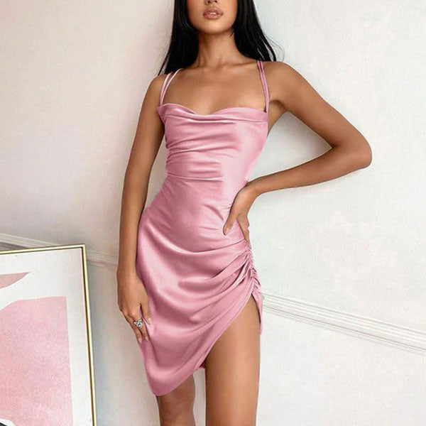 Style Core Aesthetics, New Style Trends - Parisian Lace Up Satin Dress Style Core Aesthetics, New Style Trends - Parisian Lace Up Satin Dress