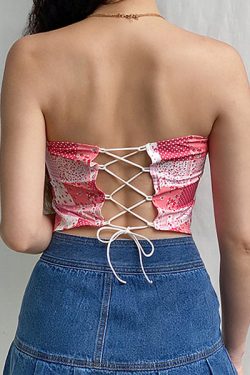 Style Core Aesthetics, New Style Trends - Patchwork Scarf Tube Top