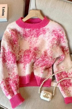 Style Core Aesthetics, New Style Trends - Pearl Beaded Soft Touch Knitted Sweater