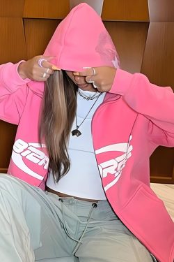 Style Core Aesthetics, New Style Trends - Pink full zip hoodie