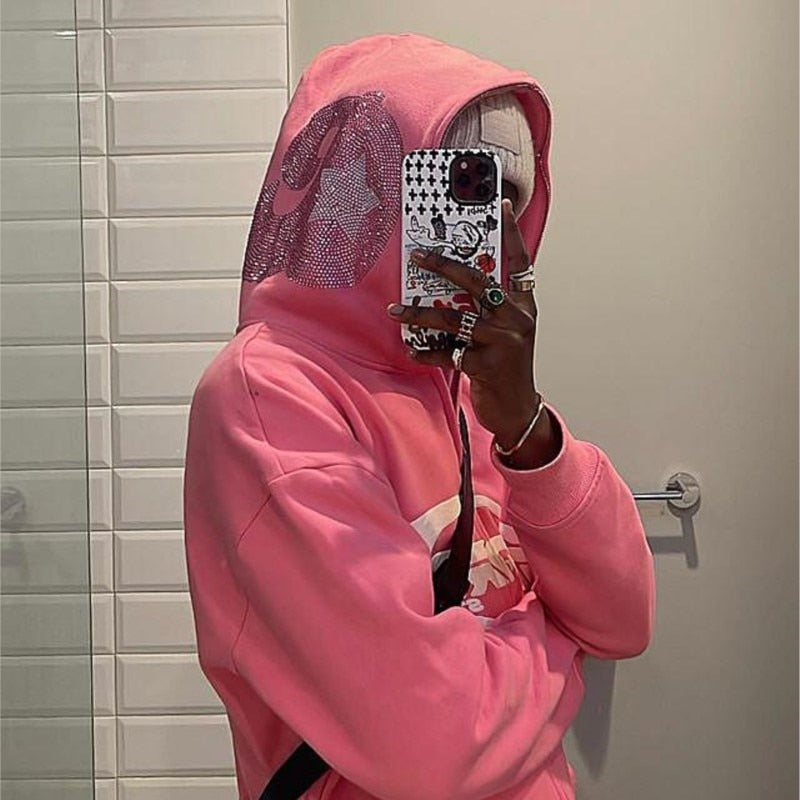 Style Core Aesthetics, New Style Trends - Pink full zip hoodie Style Core Aesthetics, New Style Trends - Pink full zip hoodie