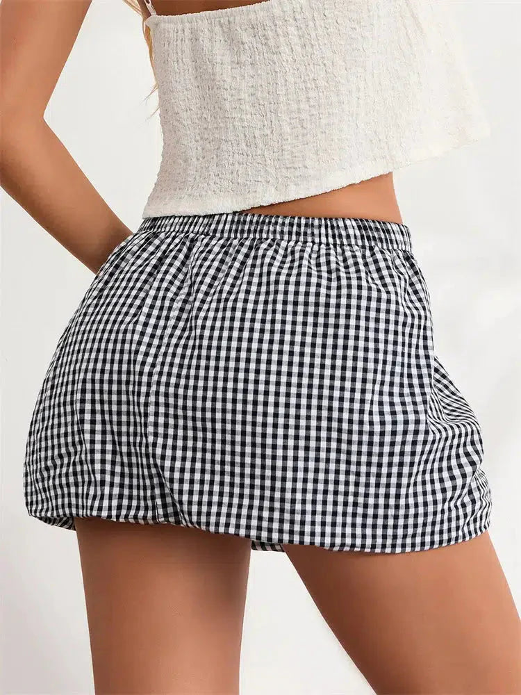 Style Core Aesthetics, New Style Trends - Plaid Bubble Mini Skirt Style Core Aesthetics, New Style Trends - Plaid Bubble Mini Skirt