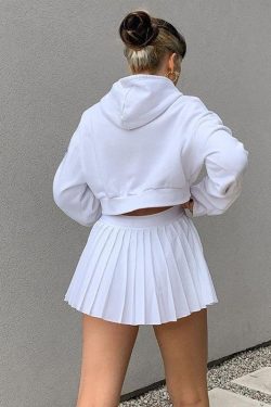 Style Core Aesthetics, New Style Trends - Pleated White Mini Tennis Skirt