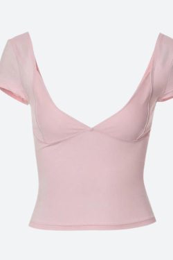 Style Core Aesthetics, New Style Trends - Plunge Neck Bodycon Top